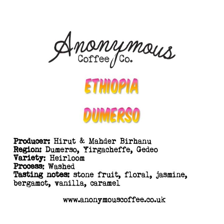 Ethiopia, Dumerso, Washed - Anonymous Coffee